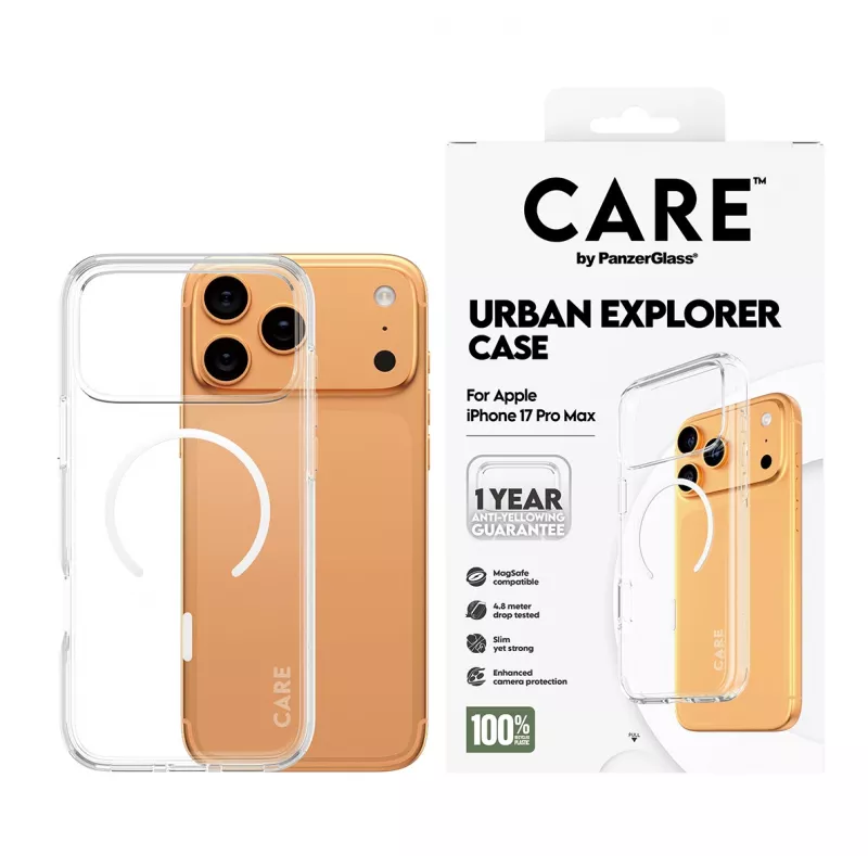 Vāciņš PanzerGlass CARE by Flagship Case Caurspīdīgs Urban Explorer Balts MagSafe iPhone 17 Pro Max