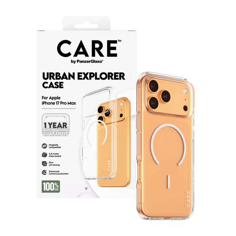 Vāciņš PanzerGlass CARE by Flagship Case Caurspīdīgs Urban Explorer Balts MagSafe iPhone 17 Pro Max