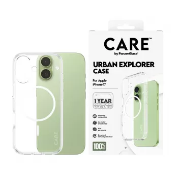 PanzerGlass CARE™ by ® Urban Explorer Case Caurspīdīgs ar Baltu MagSafe iPhone 17