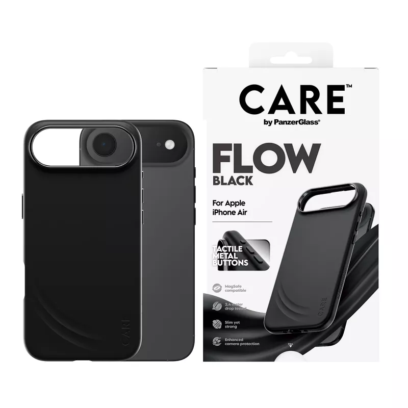 Aizsargvāciņš PanzerGlass CARE™ Flow vāciņš Melns ar MagSafe priekš iPhone Air
