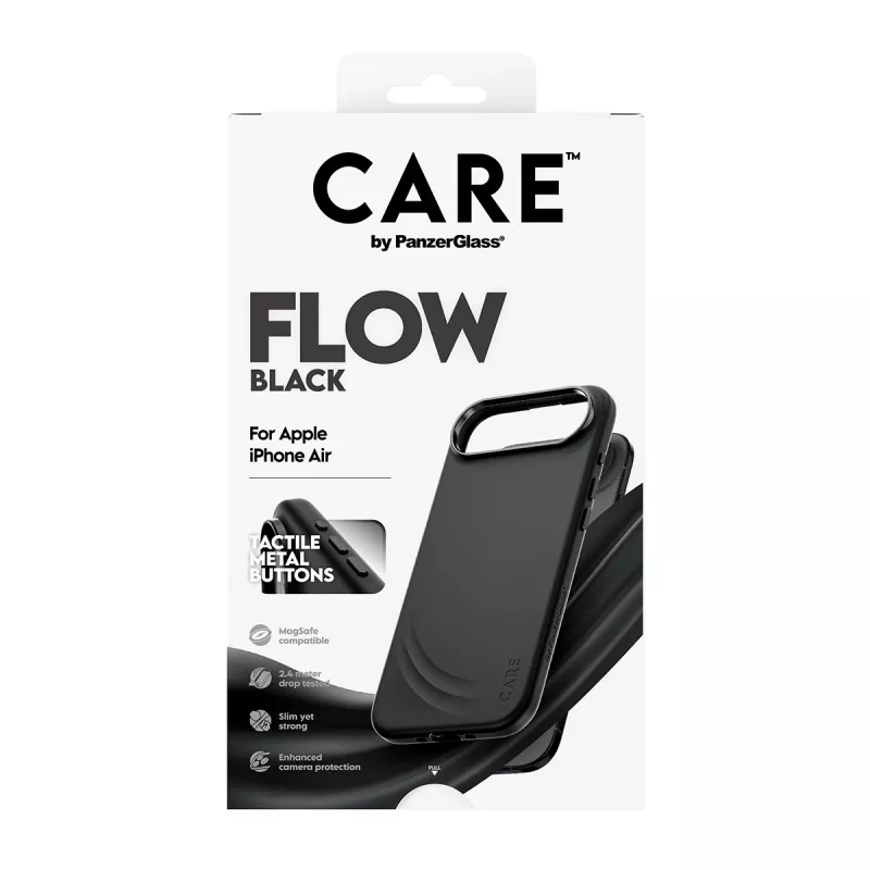 Aizsargvāciņš PanzerGlass CARE™ Flow vāciņš Melns ar MagSafe priekš iPhone Air