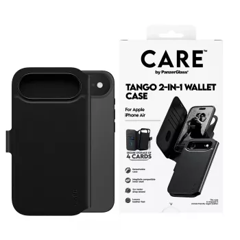 PanzerGlass CARE Tango 2-in-1 maciņa vāciņš ar MagSafe iPhone Air — melns