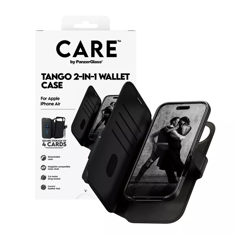 PanzerGlass CARE Tango 2-in-1 maciņa vāciņš ar MagSafe iPhone Air — melns
