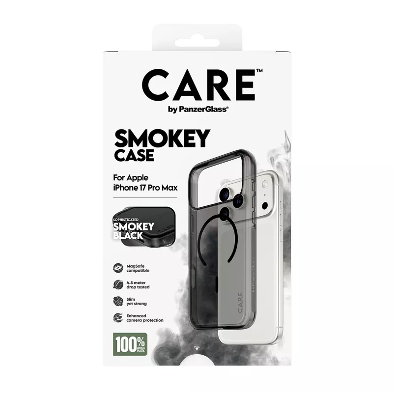 PanzerGlass CARE™ by ® Urban Explorer Case Smokey w. Melns MagSafe iPhone 17 Pro Max
