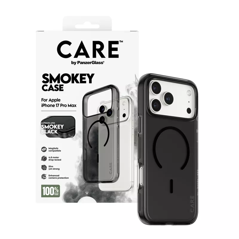 PanzerGlass CARE™ by ® Urban Explorer Case Smokey w. Melns MagSafe iPhone 17 Pro Max