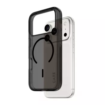 Aizsargapvalks PanzerGlass CARE™ Urban Explorer Smokey ar melnu MagSafe, paredzēts iPhone 17 Pro (TPU, melna)