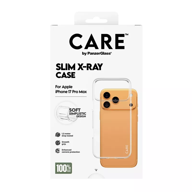 Aizsargājošs mīksts vāciņš PanzerGlass CARE moderns vāciņš caurspīdīgs X-Ray, paredzēts iPhone 17 Pro Max