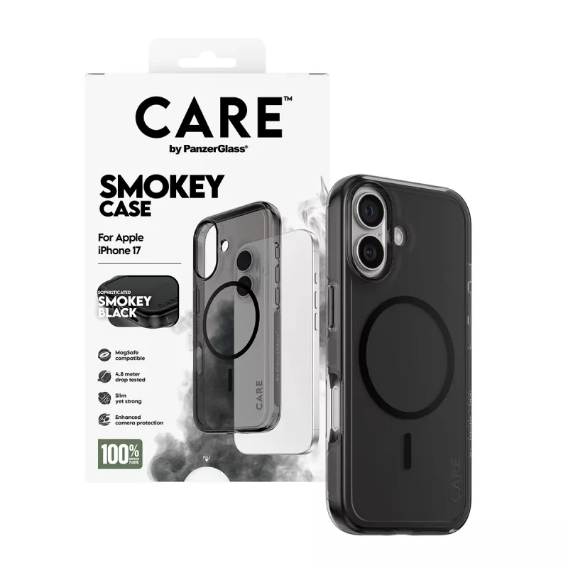 PanzerGlass CARE™ by ® Urban Explorer Case Smokey w. Melns MagSafe iPhone 17