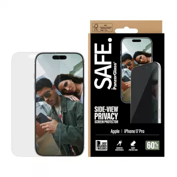 PanzerGlass SAFE. by ® 2 virzienu privātuma ekrāna aizsargs iPhone 17 Pro | Īpaši plata piemērotība ar EasyAligner