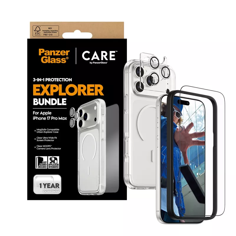 PanzerGlass ® | CARE by ® Flagship 3-in-1 Urban Explorer Bundle iPhone 17 Pro Max