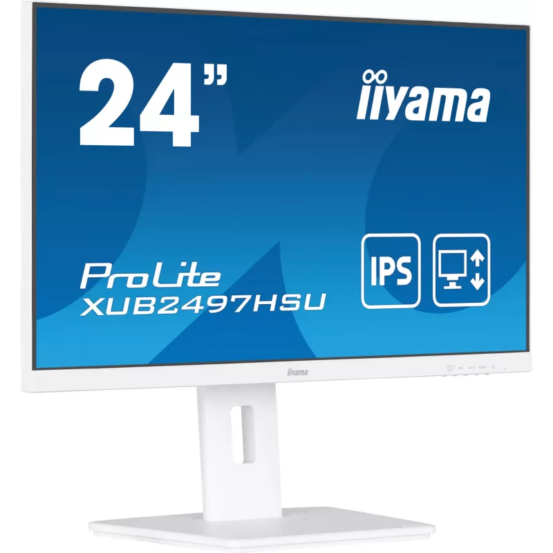 iiyama ProLite XUB2497HSU-W2 datora monitors 60.5 cm (23.8 colli) 1920 x 1080 pikseļi Full HD LED Balts