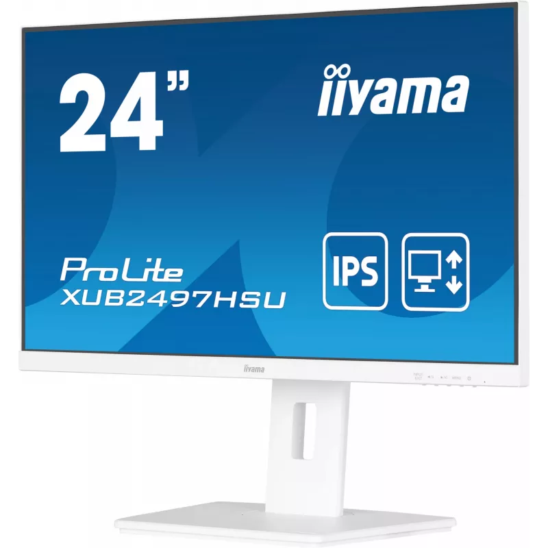 iiyama ProLite XUB2497HSU-W2 datora monitors 60.5 cm (23.8 colli) 1920 x 1080 pikseļi Full HD LED Balts