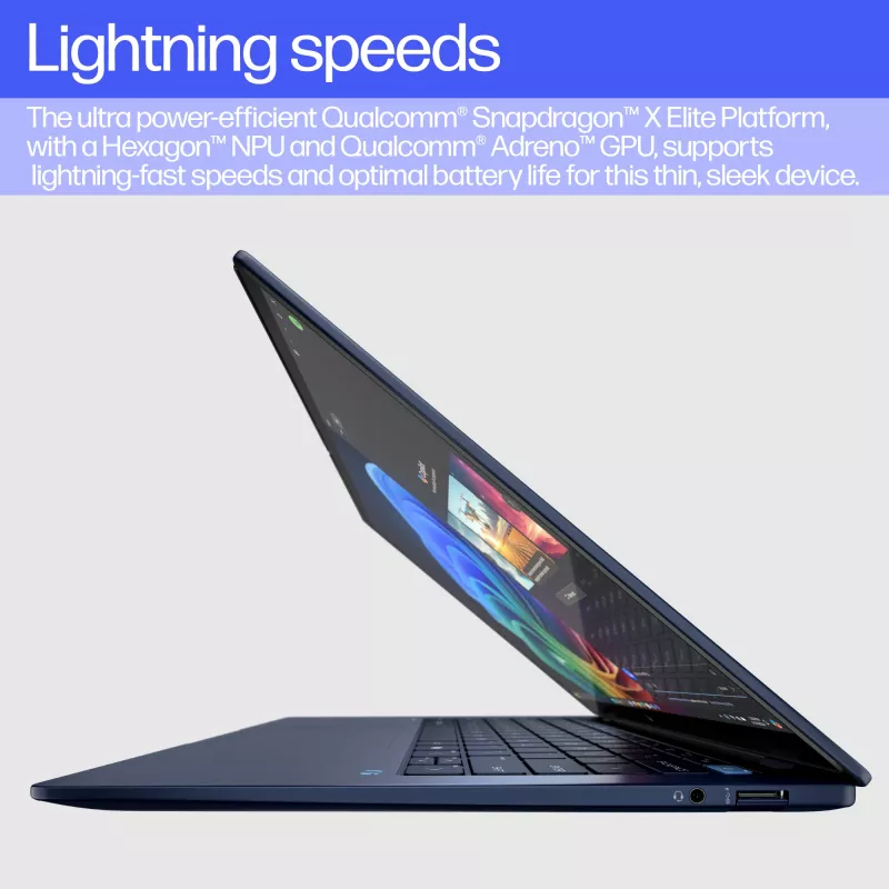 HP EliteBook Ultra G1q AI PC Copilot+ PC Snapdragon X1E-78-100 klēpjdators 35,6 cm (14 collu) skārienekrāns 2.2K 16 GB LPDDR5x-SDRAM 512 GB SSD Wi-Fi 6E (802.11ax) Windows 11 Pro zils