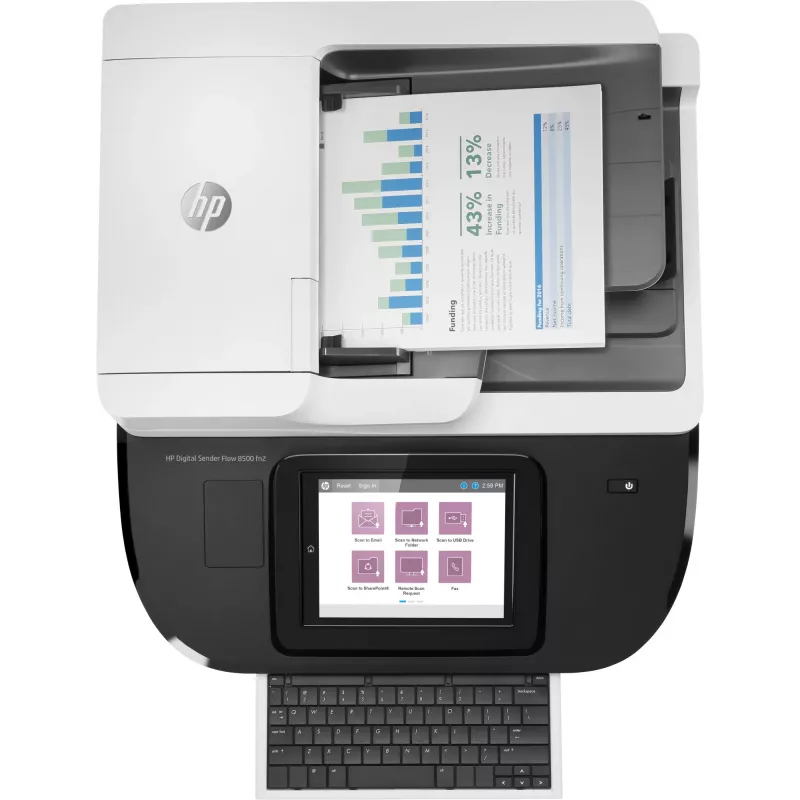 HP Flow 8500 fn2 plakanvirsmas un ADF skeneris 600 x 600 DPI