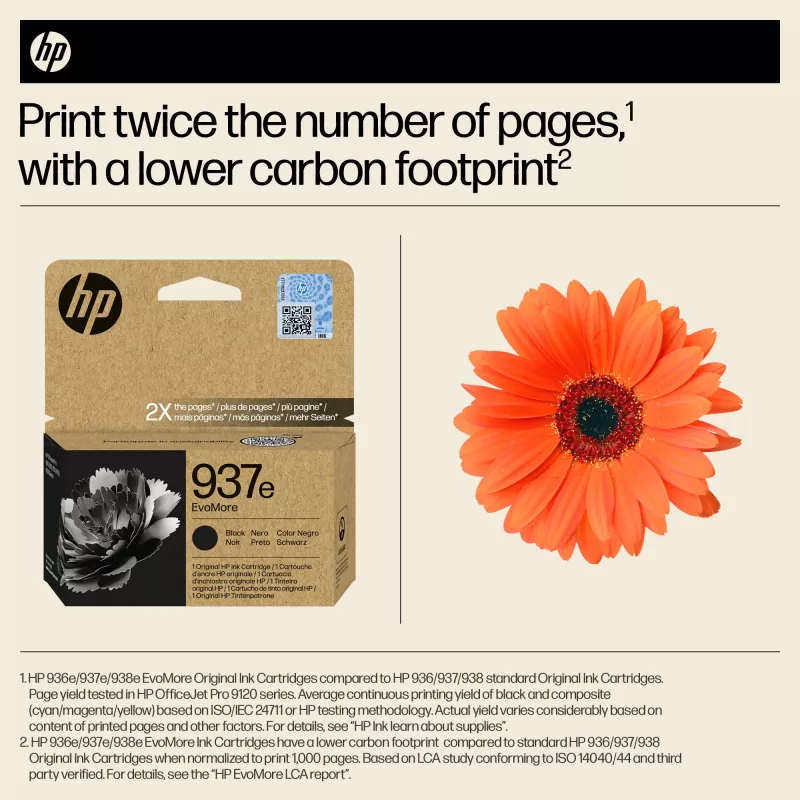 HP 937e EvoMore melna oriģinālā tintes kasetne