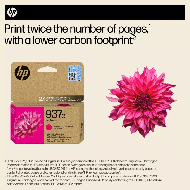 HP 937e EvoMore fuksīna Oriģināls tintes kasetne