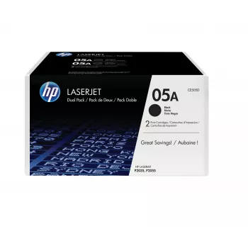 HP 05A Melns Oriģināls LaserJet Toner Kasetnes, 2 iepakojums, 4600 lapas, Melns, 2 gab.