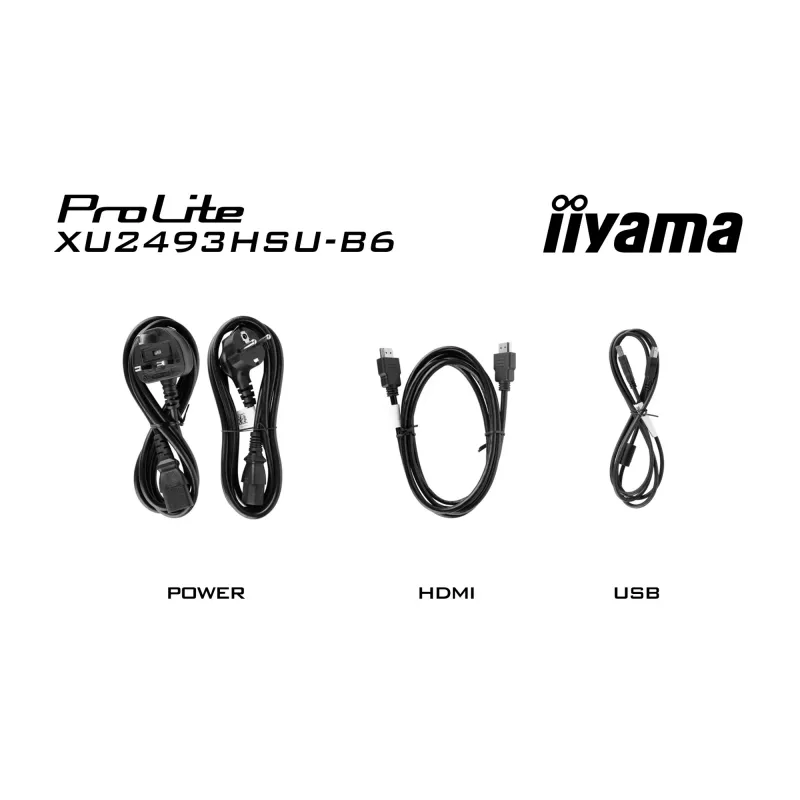 iiyama ProLite XU2493HSU-B7 datora monitors 60.5 cm (23.8 collas) 1920 x 1080 pikseļi Full HD LED Melns