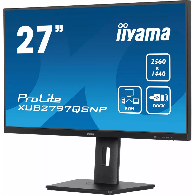 iiyama ProLite XUB2797QSNP-B1 datora monitors 68.6 cm (27 colli) 2560 x 1440 pikseļi Quad HD LED Melns