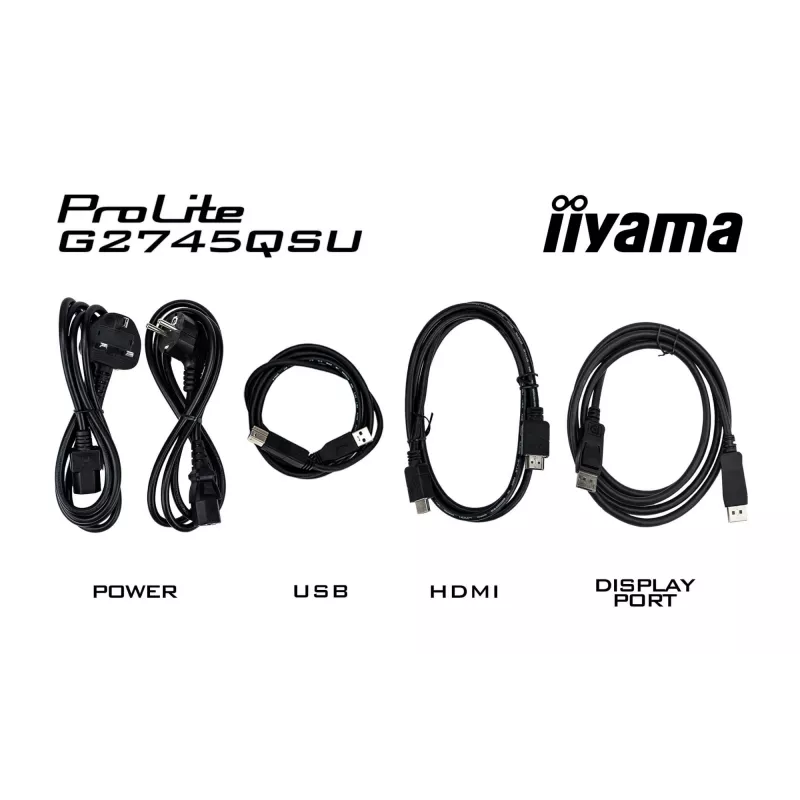 27 collu IIYAMA G-MASTER G2745QSU-B2 spēļu monitors, 2560×1440 WQHD, IPS, 100 Hz, 1 ms, HDMI/DP, USB 3.2 centrmezgls, skaļruņi, VESA