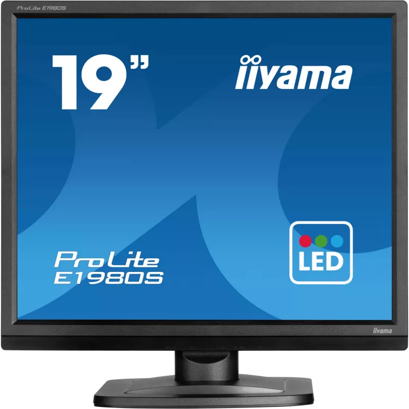 iiyama ProLite E1980S-B1 datora monitors 48,3 cm (19 colli) 1280 x 1024 pikseļi VGA LED Melns