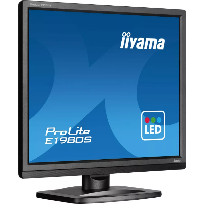 iiyama ProLite E1980S-B1 datora monitors 48,3 cm (19 colli) 1280 x 1024 pikseļi VGA LED Melns