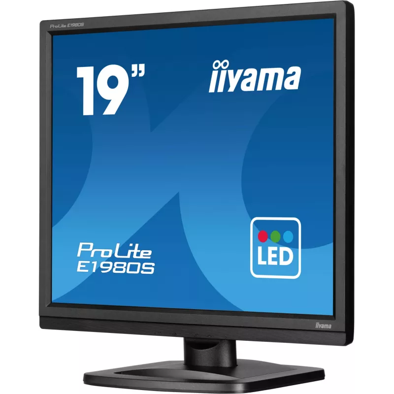 iiyama ProLite E1980S-B1 datora monitors 48,3 cm (19 colli) 1280 x 1024 pikseļi VGA LED Melns