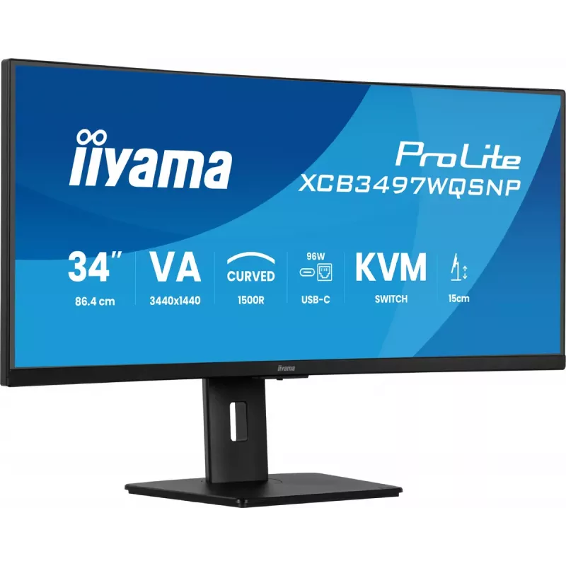 iiyama ProLite XCB3497WQSNP-B1 datora monitors 86,4 cm (34 colli) 3440 x 1440 pikseļi UltraWide Quad HD LED Melns