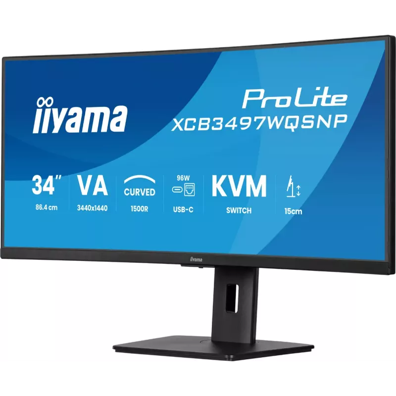 iiyama ProLite XCB3497WQSNP-B1 datora monitors 86,4 cm (34 colli) 3440 x 1440 pikseļi UltraWide Quad HD LED Melns