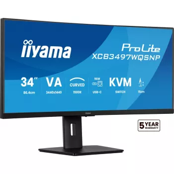 iiyama ProLite XCB3497WQSNP-B1 datora monitors 86,4 cm (34 colli) 3440 x 1440 pikseļi UltraWide Quad HD LED Melns