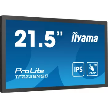iiyama TF2238MSC-B1 datora monitors 53,3 cm (21 colls) 1920 x 1080 pikseļi Full HD LED skārienekrāns Melns