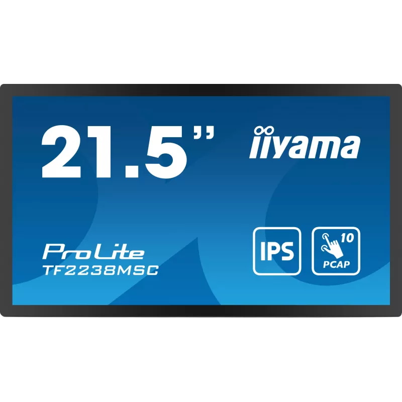 iiyama TF2238MSC-B1 datora monitors 53,3 cm (21 colls) 1920 x 1080 pikseļi Full HD LED skārienekrāns Melns
