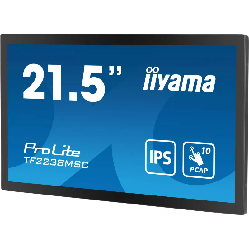iiyama TF2238MSC-B1 datora monitors 53,3 cm (21 colls) 1920 x 1080 pikseļi Full HD LED skārienekrāns Melns