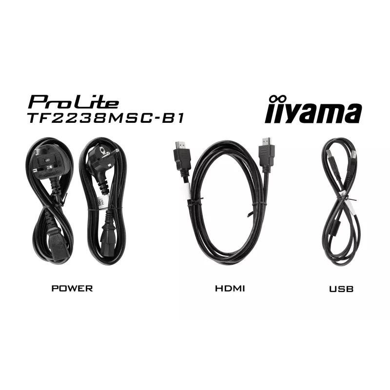 iiyama TF2238MSC-B1 datora monitors 53,3 cm (21 colls) 1920 x 1080 pikseļi Full HD LED skārienekrāns Melns