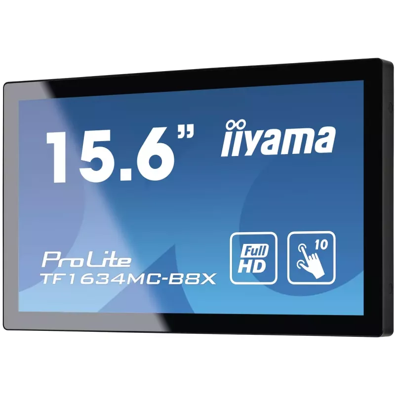 iiyama ProLite TF1634MC-B8X datora monitors 39,6 cm (15,6 collu) 1920 x 1080 pikseļi Full HD LED skārienekrāns Vairāku lietotāju Melns