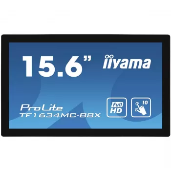 iiyama ProLite TF1634MC-B8X datora monitors 39,6 cm (15,6 collu) 1920 x 1080 pikseļi Full HD LED skārienekrāns Vairāku lietotāju Melns