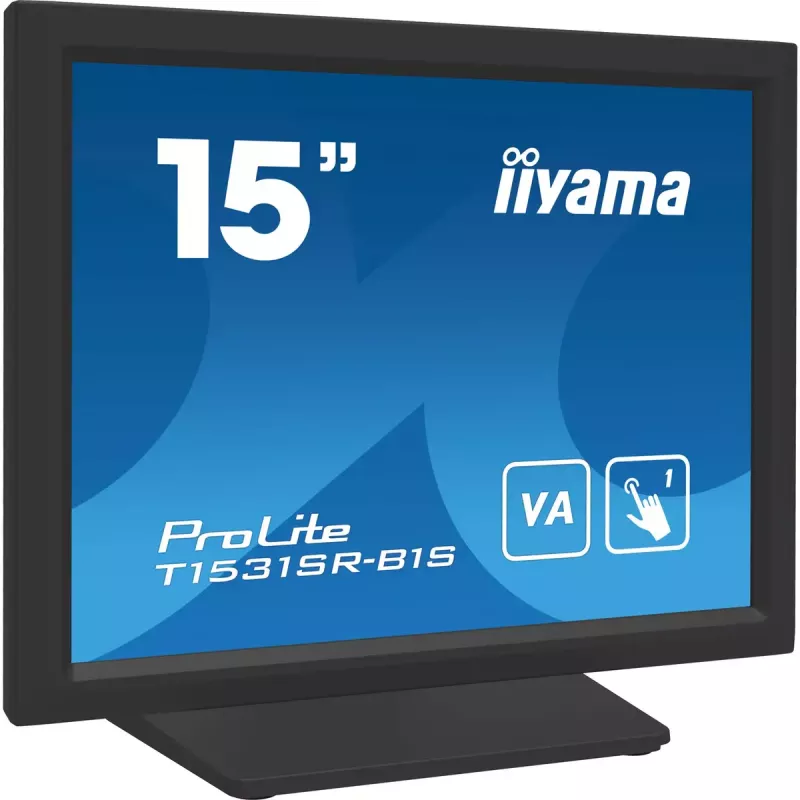 iiyama T1531SR-B1S datora monitors 38,1 cm (15 collu) 1024 x 768 pikseļi XGA LCD skārienekrāns Melns