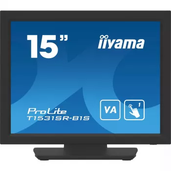 iiyama T1531SR-B1S datora monitors 38,1 cm (15 collu) 1024 x 768 pikseļi XGA LCD skārienekrāns Melns