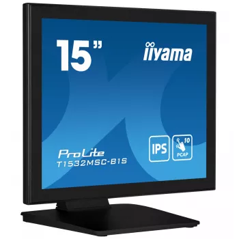 iiyama ProLite T1532MSC-B1S datora monitors 38,1 cm (15 collu) 1024 x 768 pikseļi XGA LCD skārienekrāns Melns