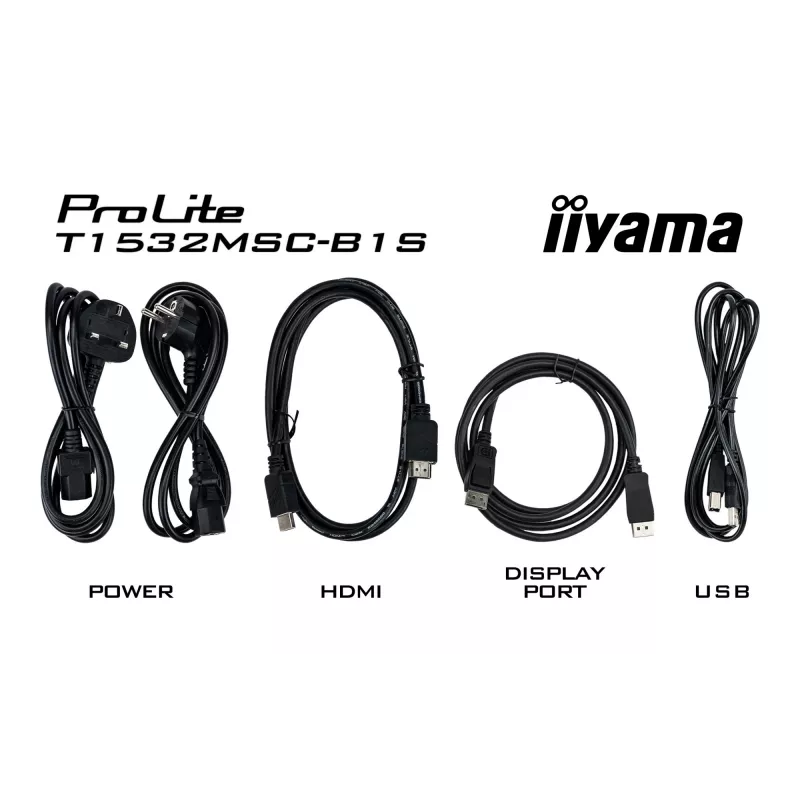 iiyama ProLite T1532MSC-B1S datora monitors 38,1 cm (15 collu) 1024 x 768 pikseļi XGA LCD skārienekrāns Melns