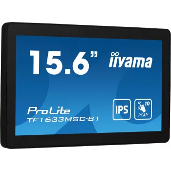 iiyama ProLite TF1633MSC-B1 datora monitors 39,6 cm (15,6 collu) 1920 x 1080 pikseļi Full HD Skārienekrāns Melns
