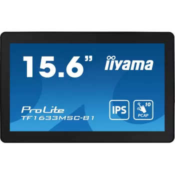 iiyama ProLite TF1633MSC-B1 datora monitors 39,6 cm (15,6 collu) 1920 x 1080 pikseļi Full HD Skārienekrāns Melns