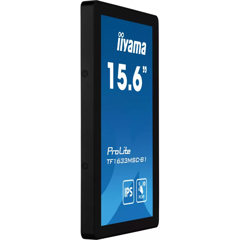 iiyama ProLite TF1633MSC-B1 datora monitors 39,6 cm (15,6 collu) 1920 x 1080 pikseļi Full HD Skārienekrāns Melns