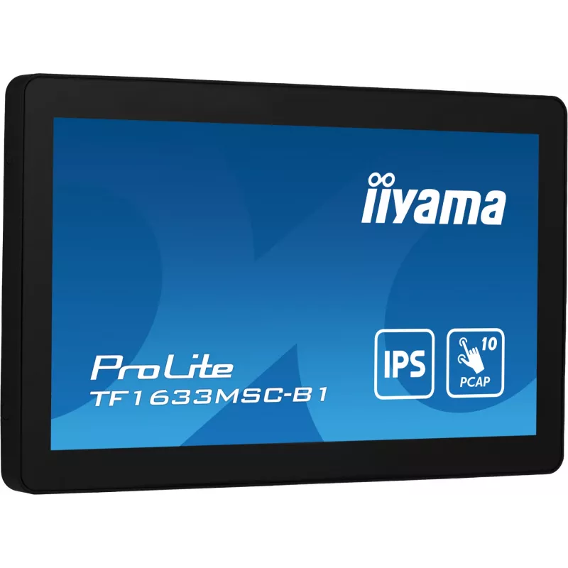 iiyama ProLite TF1633MSC-B1 datora monitors 39,6 cm (15,6 collu) 1920 x 1080 pikseļi Full HD Skārienekrāns Melns
