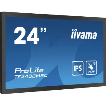 iiyama TF2438MSC-B1 datora monitors 60.5 cm (23.8 collas) 1920 x 1080 pikseļi Full HD LED skārienekrāns Melns