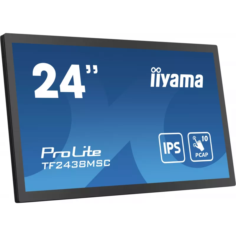 iiyama TF2438MSC-B1 datora monitors 60.5 cm (23.8 collas) 1920 x 1080 pikseļi Full HD LED skārienekrāns Melns