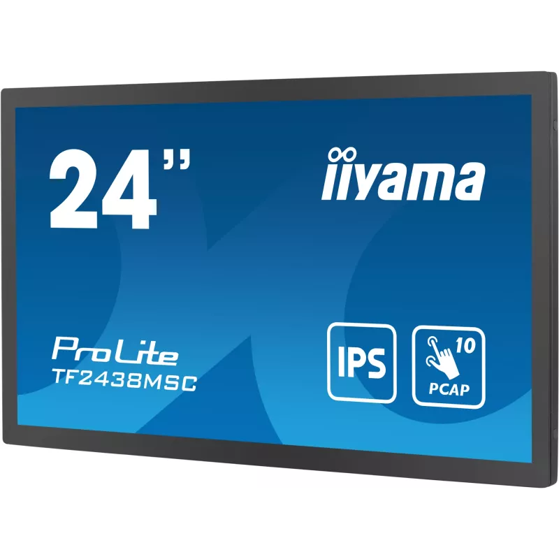 iiyama TF2438MSC-B1 datora monitors 60.5 cm (23.8 collas) 1920 x 1080 pikseļi Full HD LED skārienekrāns Melns