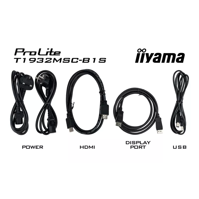 iiyama ProLite T1932MSC-B1S datora monitors 48,3 cm (19 collu) 1280 x 1024 pikseļi Full HD LED Skārienjūtīgs Galda Melns