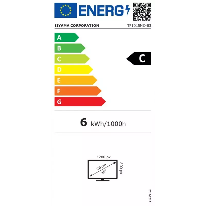 iiyama TF1015MC-B3 datora monitors 25,6 cm (10,1 collu) 1280 x 800 pikseļi HD LED skārienekrāns Melns