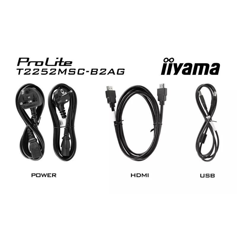 iiyama ProLite T2252MSC-B2AG datora monitors 54,6 cm (21,5 collu) 1920 x 1080 pikseļi Full HD LCD skārienekrāns Melns
